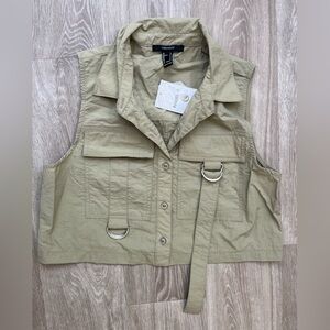 Forever 21 Olive Utility Crop Top